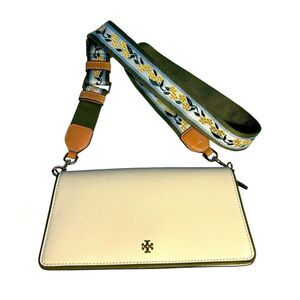 Tory Burch Emerson Convertible Crossbody Bag with Floral Embroidered Strap